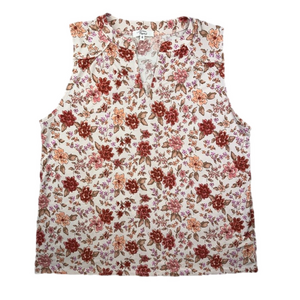 BEACON APPAREL Women’s size XXL floral sleeveless blouse fall colors NWOT